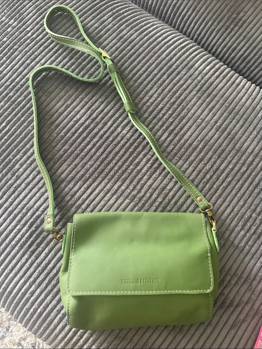 Portland Leather Lime Green Crossbody Bag